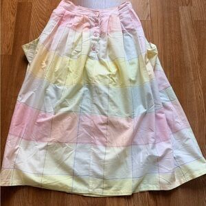 Chic Pastel Checkered A-Line Skirt
